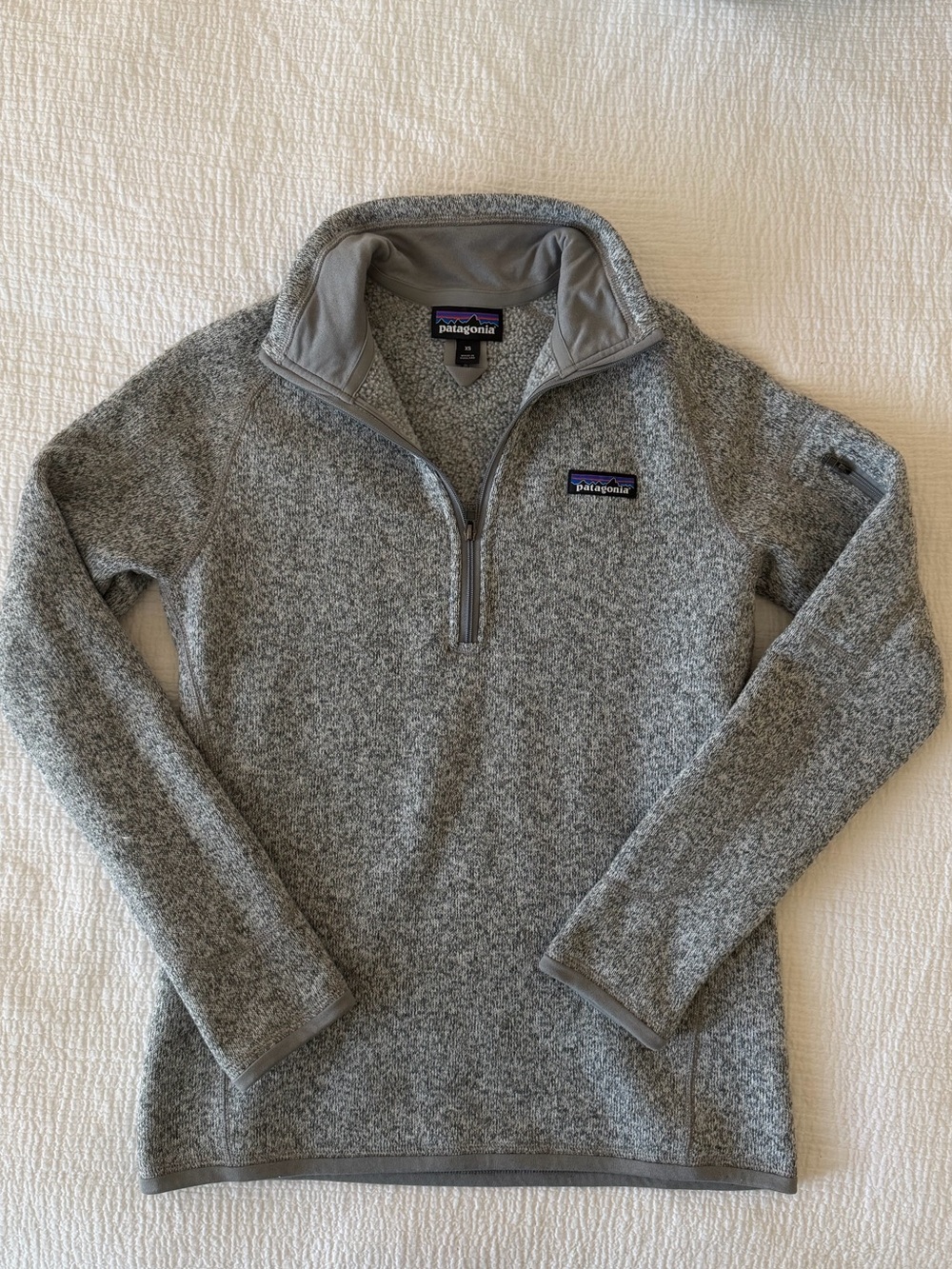 Patagonia Gray Half-Zip Cowl Neck Fleece Pullover